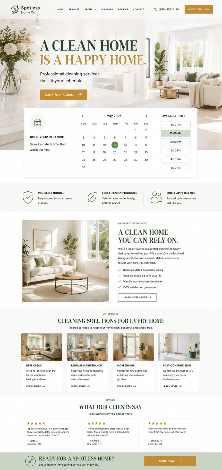 Cleaning website built by All Trades Websites
