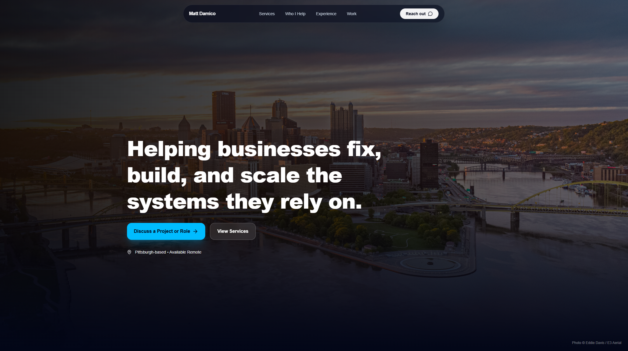 Software consulting website example